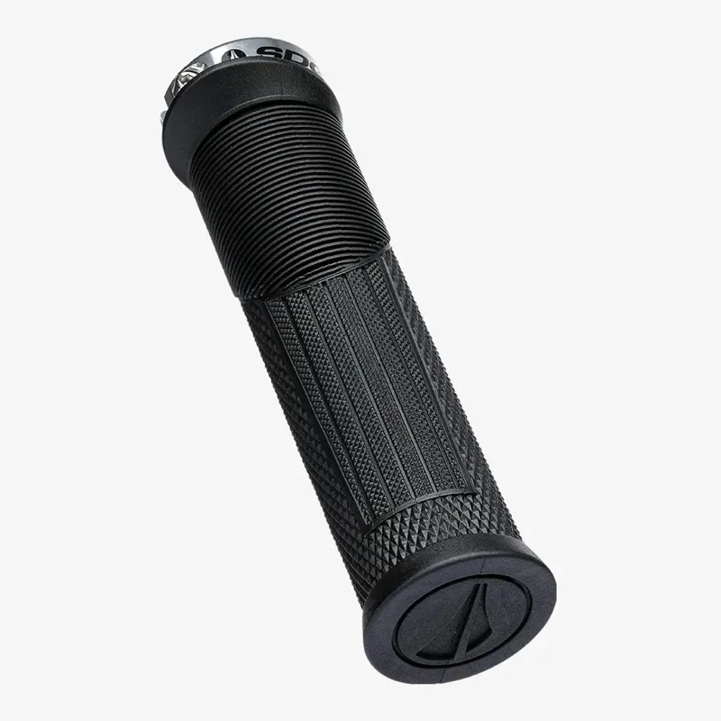 SDG Thrice OC Large Lock-on MTB Grips in Black/Silver-3