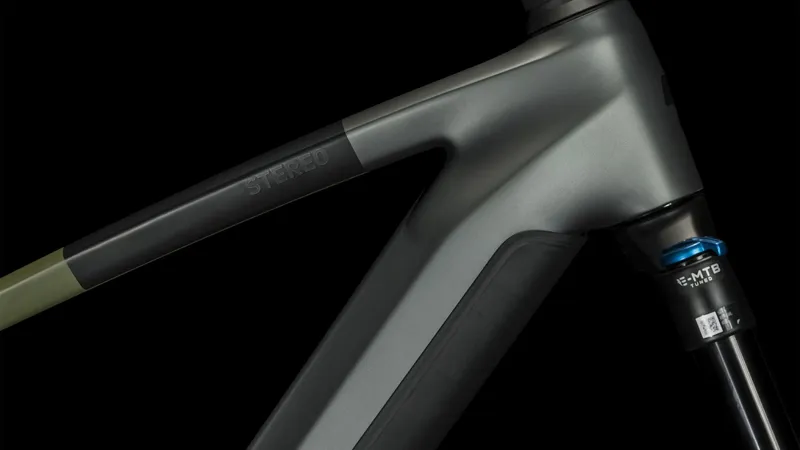 Cube Stereo Hybrid 160 HPC TM 750 Carbon Full-Sus E-MTB - Grey/Olive-4