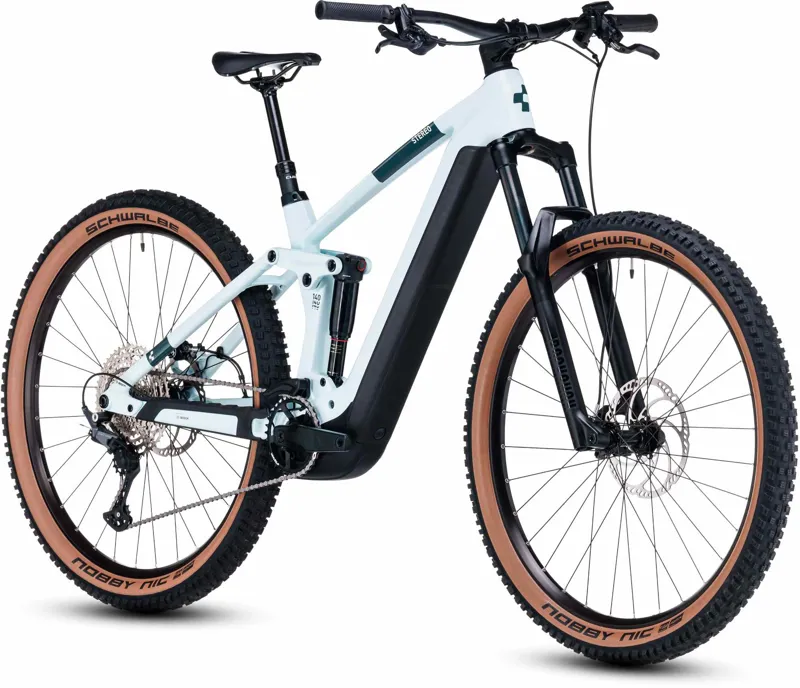 2023 Cube Stereo Hybrid 140 HPC Pro 750 Carbon Full-Sus E-MTB - White/Grey-1