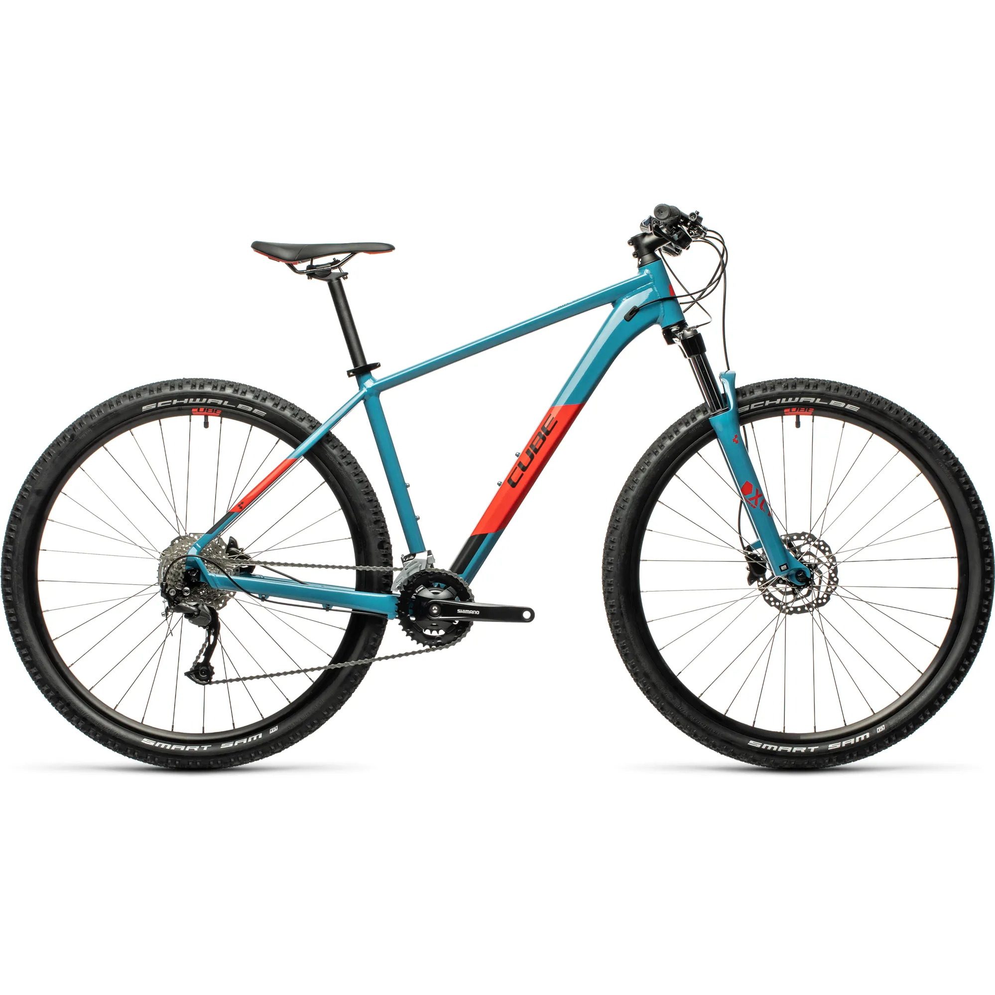 2021 Cube Aim EX Mountain Bike in Blue Red