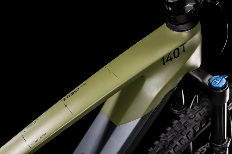 Cube Stereo Hybrid 140 HPC TM 750 29in Full-Sus Electric MTB - FlashGrey/Olive-2