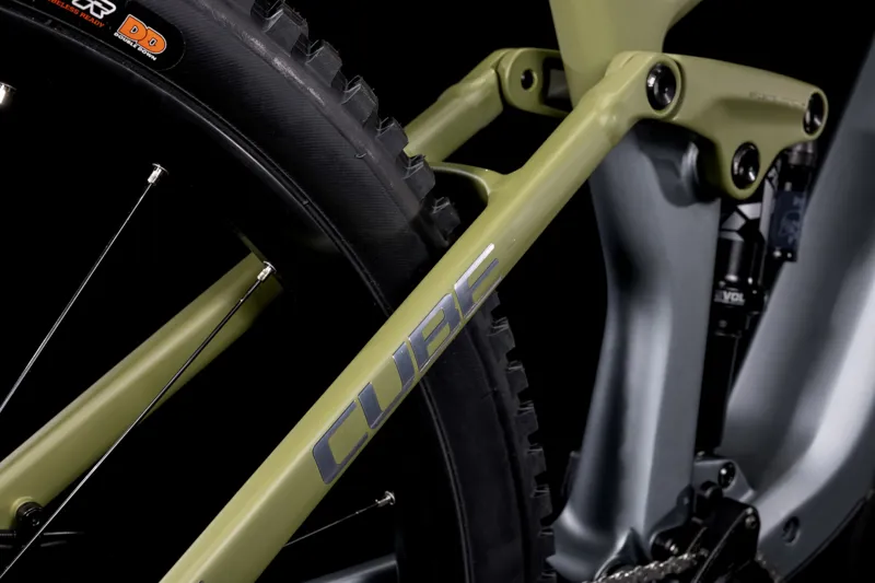 Cube Stereo Hybrid 140 HPC TM 750 29in Full-Sus Electric MTB - FlashGrey/Olive-3