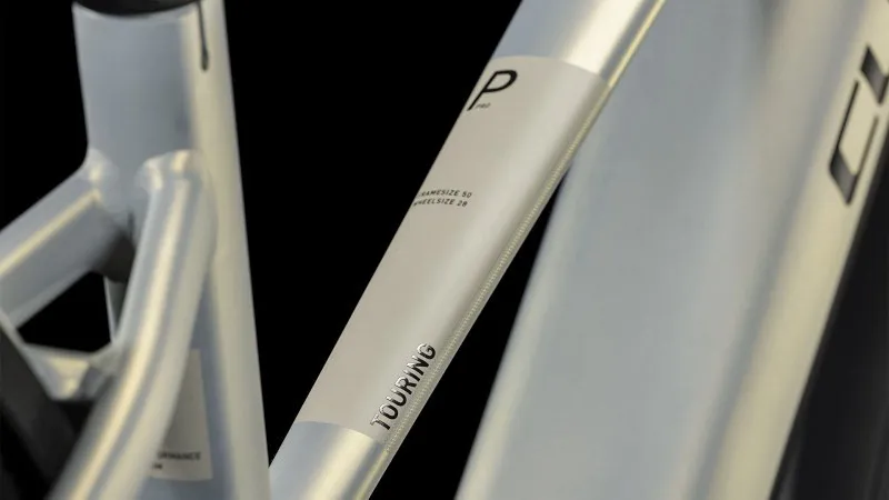 2023 Cube Touring Hybrid Pro 625 Trapeze Electric Bike - PearlySilver/Black-5