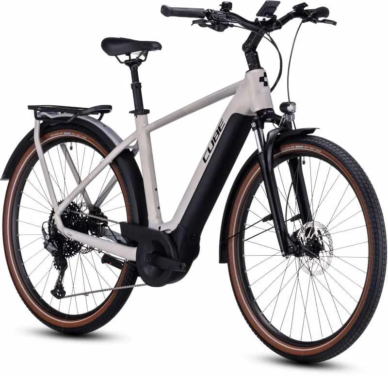 2023 Cube Touring Hybrid Pro 625 Electric Bike - Pearly Silver/Black-1