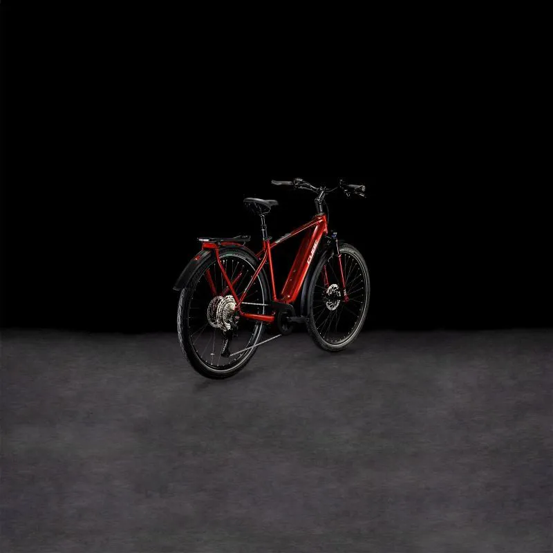 2023 Cube Touring Hybrid EXC 625 Electric Hybrid Bike - Red/White-2