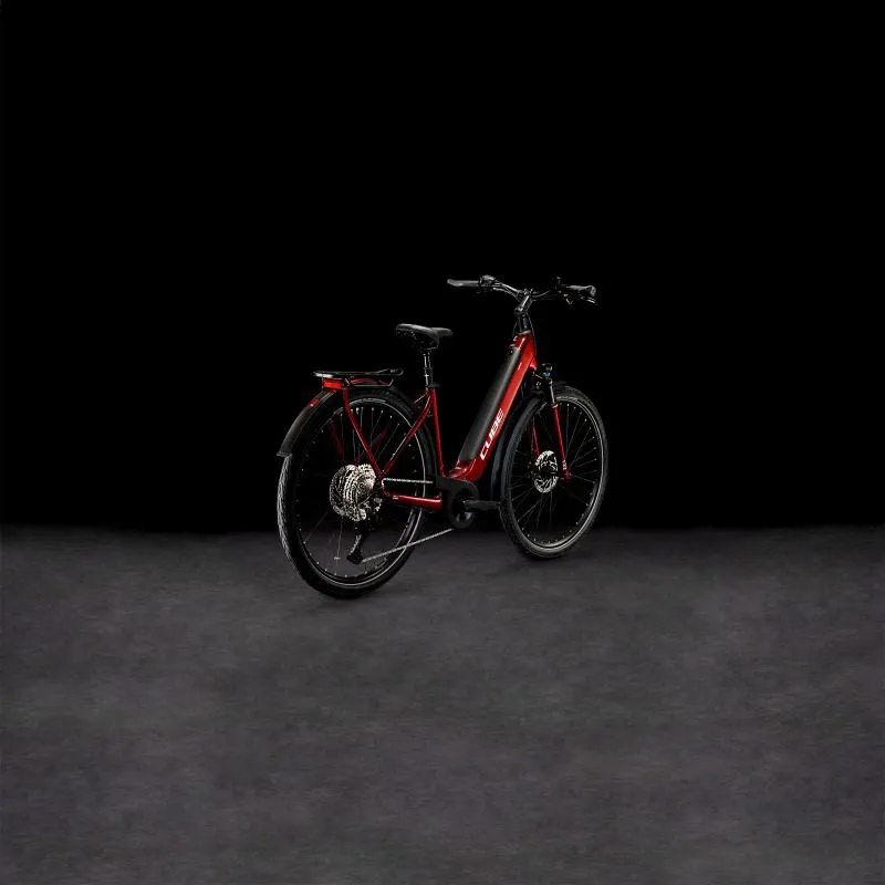 2023 Cube Touring Hybrid EXC 625 - Easy Entry Electric Bike - Red/White-1
