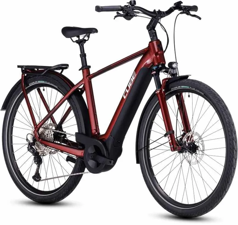 2023 Cube Touring Hybrid EXC 625 Electric Hybrid Bike - Red/White-1