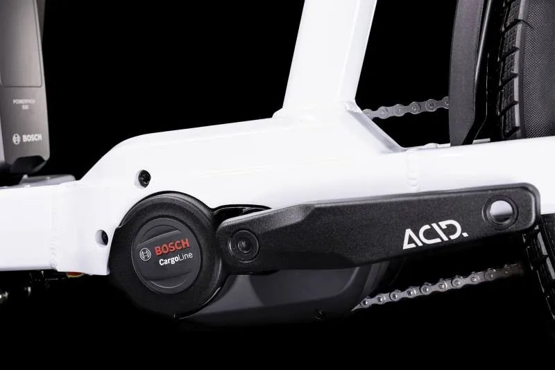2023 Cube Cargo Hybrid 500 Electric Cargo Bike - Flash White/Black-5