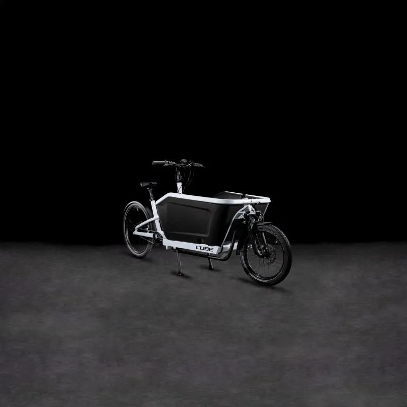 2023 Cube Cargo Hybrid 500 Electric Cargo Bike - Flash White/Black-1
