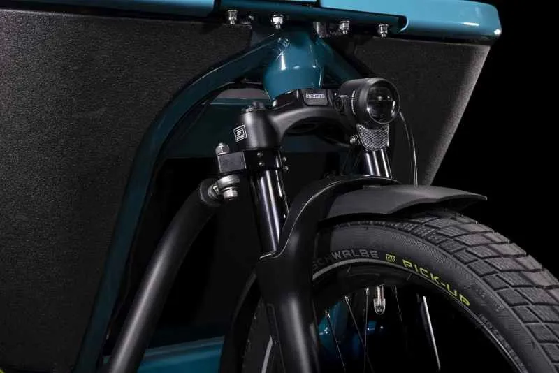 2023 Cube Cargo Hybrid 500 Electric Cargo Bike - Blue/Lime-2