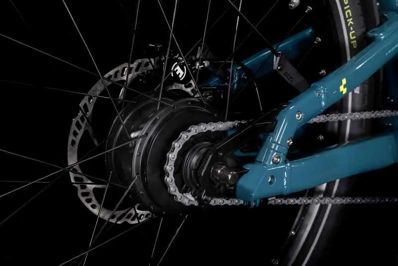 2023 Cube Cargo Hybrid 500 Electric Cargo Bike - Blue/Lime-7