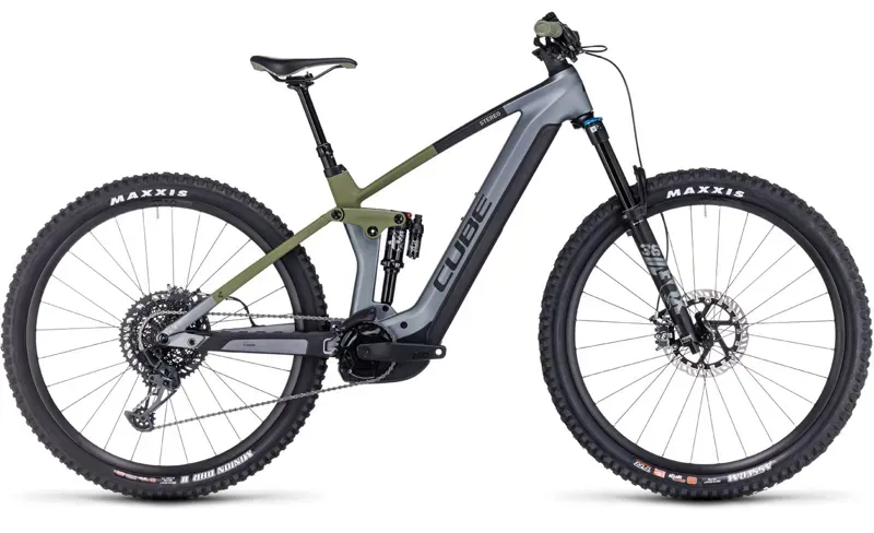 Cube Stereo Hybrid 140 HPC TM 750 E-MTB in Flashgrey/Olive