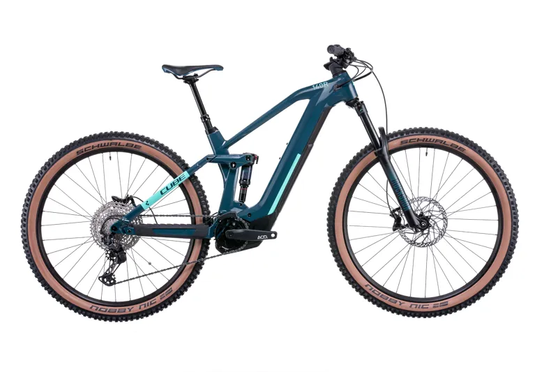 Cube Stereo Hybrid 140 HPC Race 625 Full-Sus Electric MTB Teal/Mint