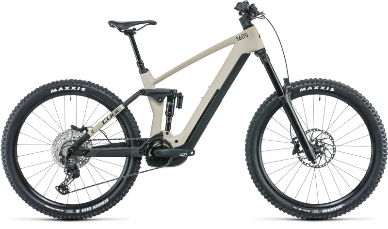 Cube Stereo Hybrid 160 HPC SL 27.5in Full-Sus Electric MTB - Beige