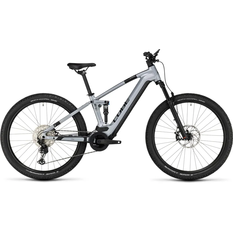 2023 Cube Stereo Hybrid 120 Race 625 Full-Suspension E-MTB - Polar Silver