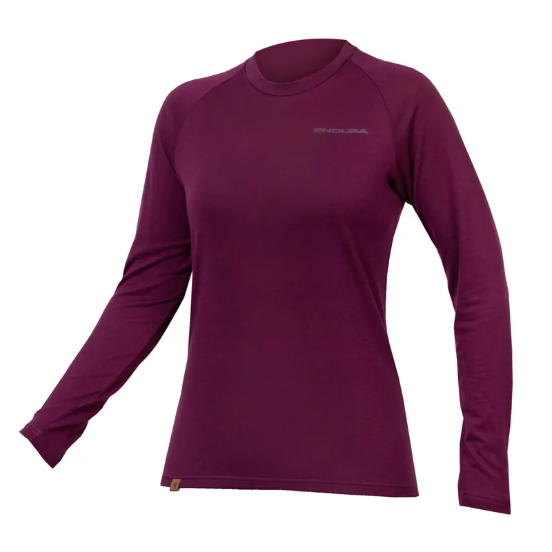 Endura Women's BaaBaa Blend L/S Cycling Baselayer - Aubergine