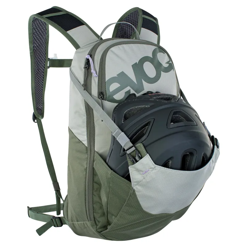 Evoc Ride Performance Backpack 8L + 2L Bladder - Stone / Olive-1
