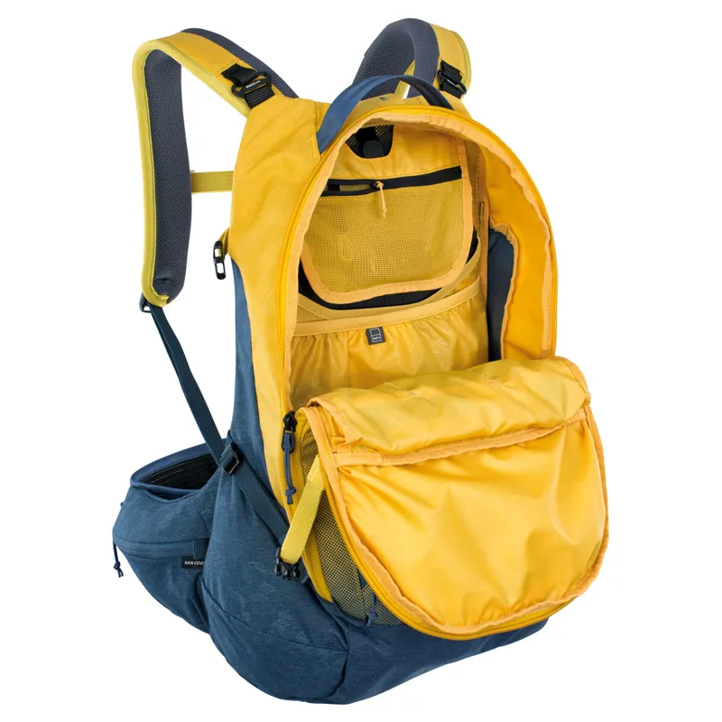 Evoc Trail Pro 26L Protector Backpack - Curry / Denim-2