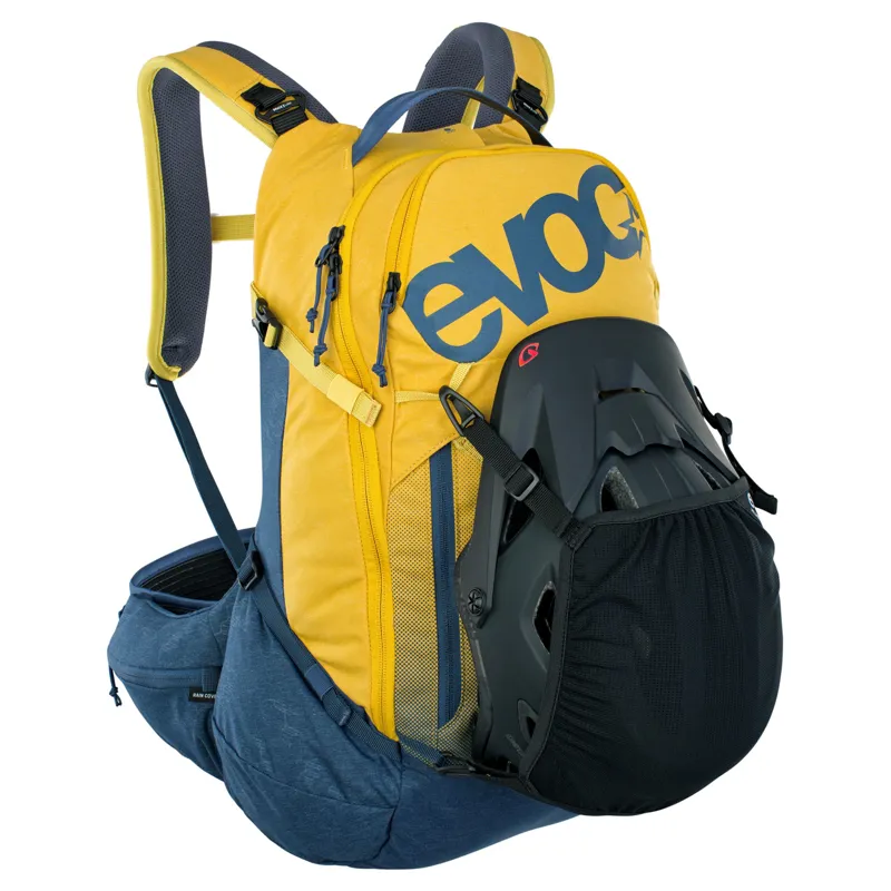 Evoc Trail Pro 26L Protector Backpack - Curry / Denim-1