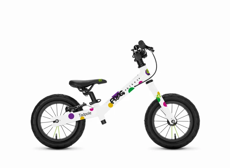 Frog Tadpole - 12 Inch Kids Balance Bike - White Spotty