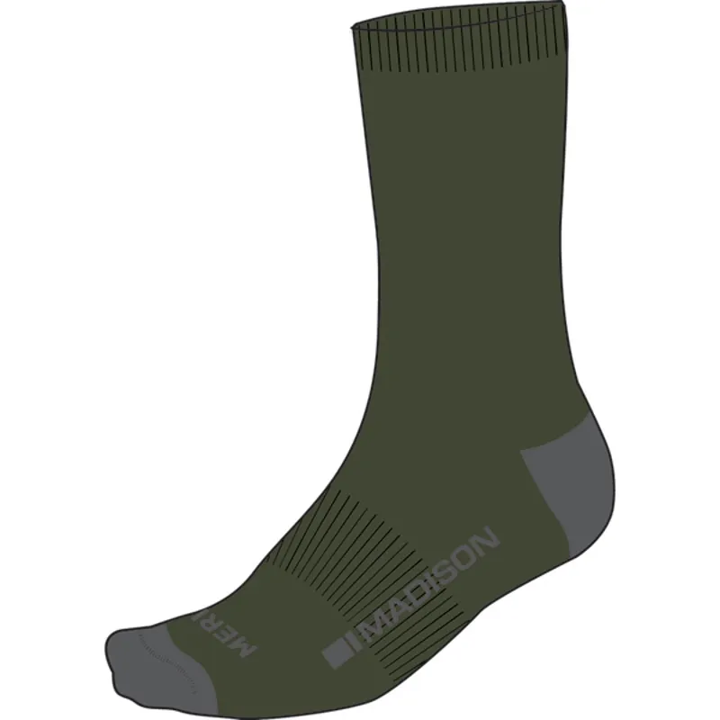Madison Isoler Merino Deep Winter Cycling Socks In Green