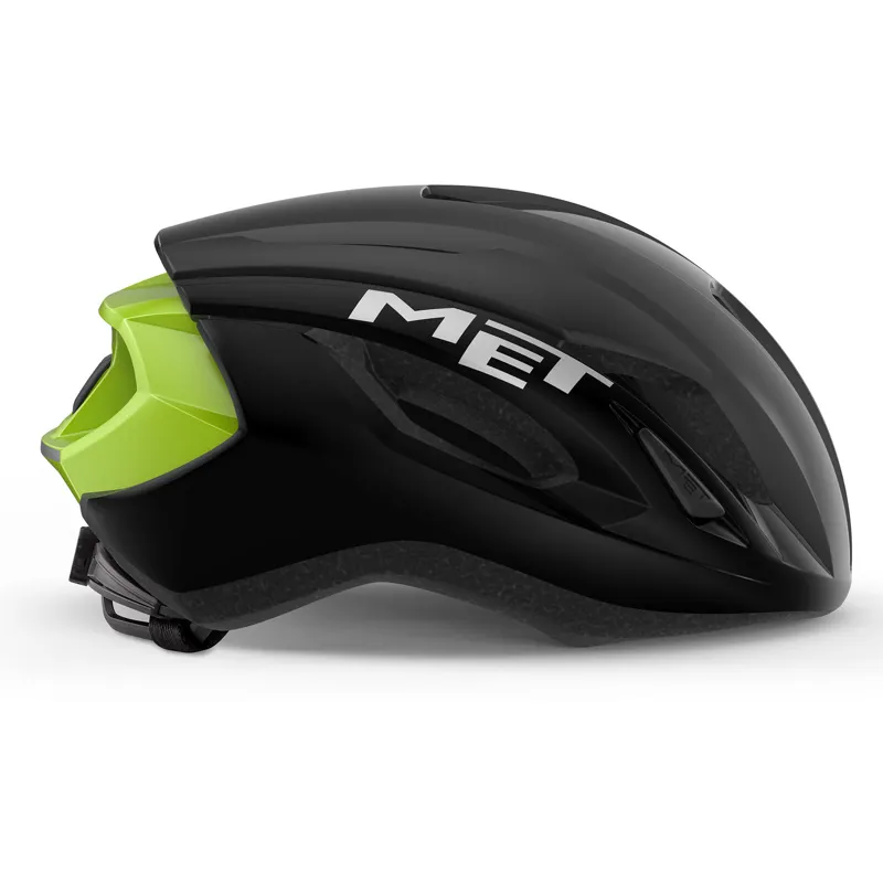 MET Strale Road Cycling Helmet - Fluo Yellow / Black-1
