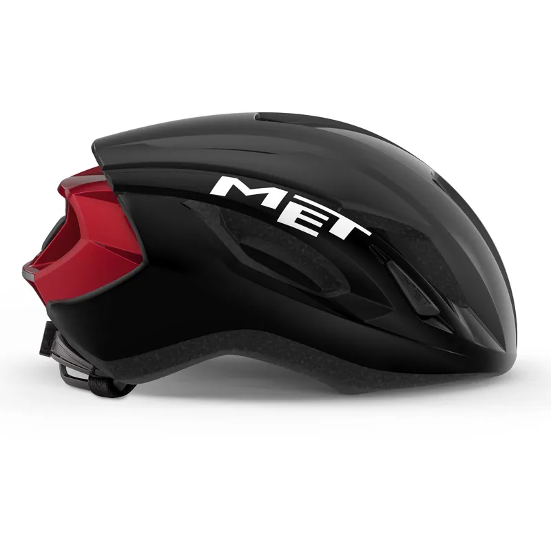MET Strale Road Cycling Helmet - Metallic Black / Red-1
