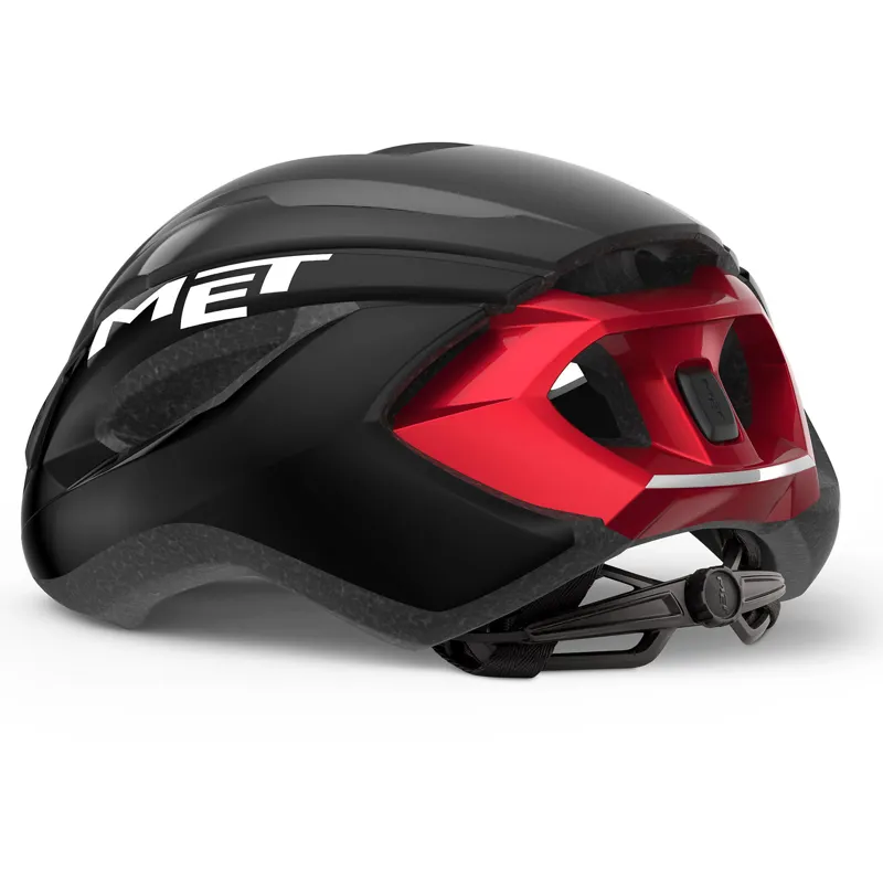 MET Strale Road Cycling Helmet - Metallic Black / Red-2