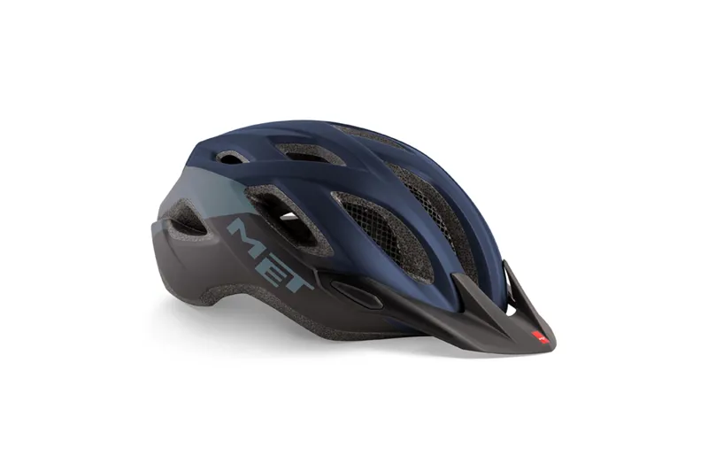  MET Crossover Commuter / MTB Helmet - Integrated LED - Blue / Black