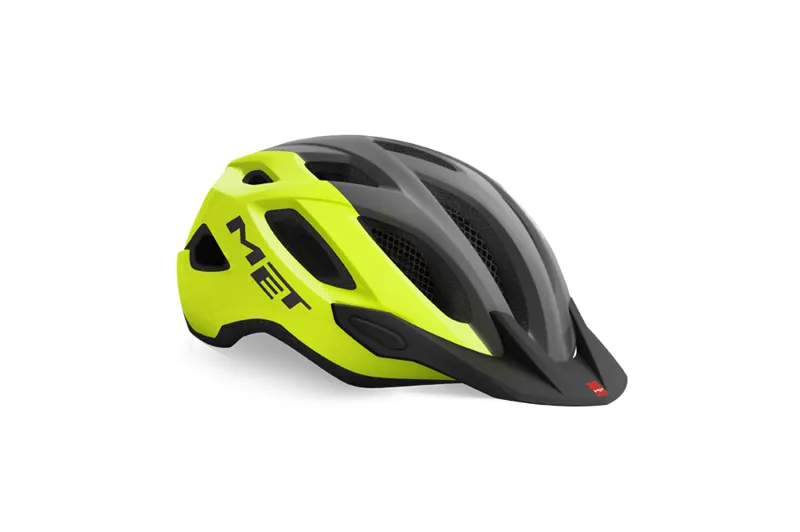 MET Crossover MTB / Commuter Bike Helmet Integrated LED Grey / Yellow