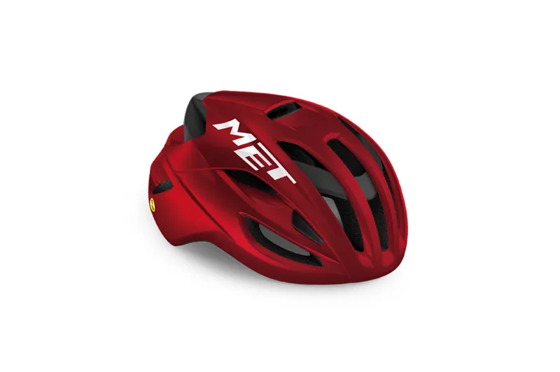 MET Rivale MIPS Cycling Road Helmet In Metallic Red 