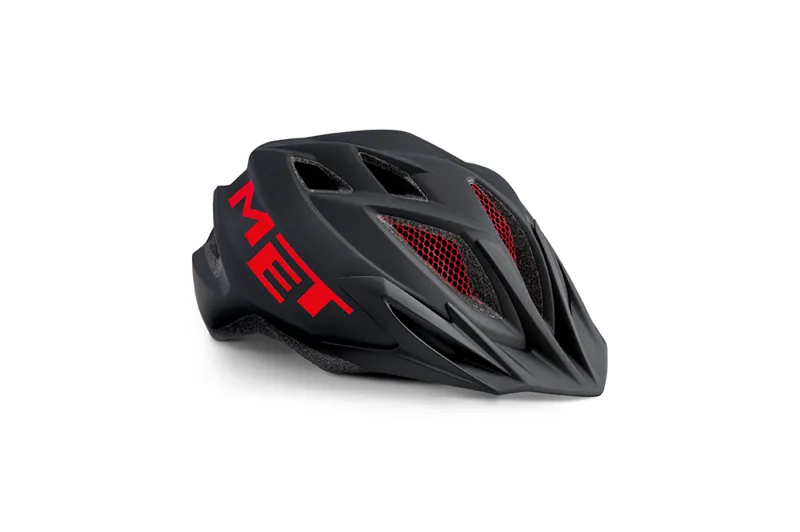 MET Crackerjack Childrens MTB Helmet - Unisize 52-57cm - Black / Red