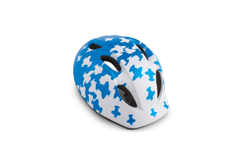 MET Super Buddy White Blue Airplanes Childs Bike Cycle Helmet 52-57cm	