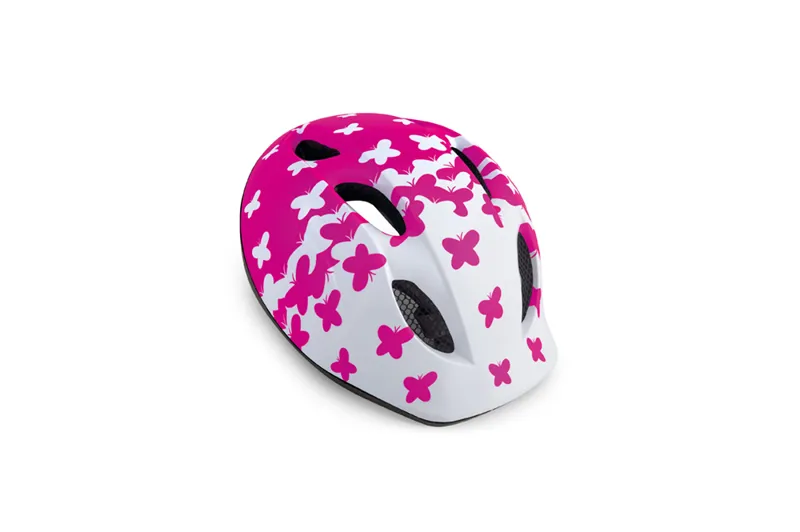 MET Super Buddy Childs Bicycle Helmet - 52-57cm - White / Pink Airplanes