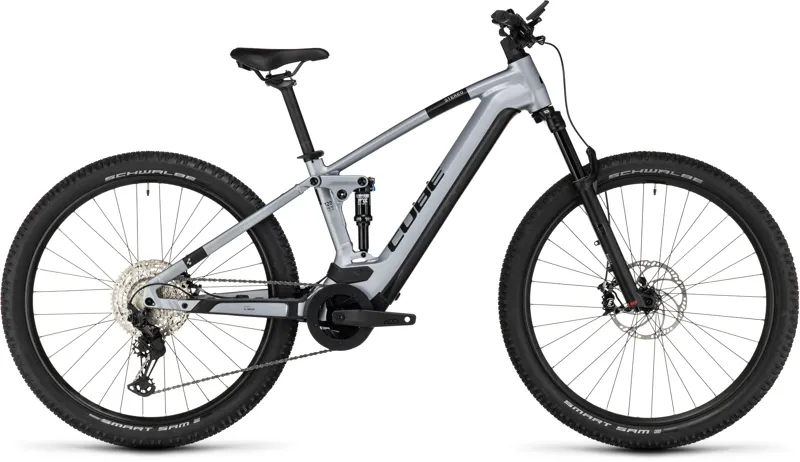 2023 Cube Stereo Hybrid 120 Race 750 Full-Suspension E-MTB - Polar Silver