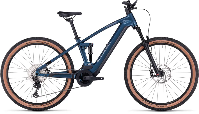 2023 Cube Stereo Hybrid 120 Race 750 Full-Suspension E-MTB - Blue/Chrome