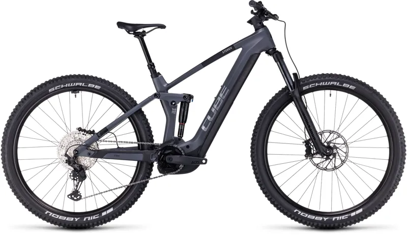 2023 Cube Stereo 140 HPC Race 750 Carbon Full-Sus E-MTB - Grey/Chrome