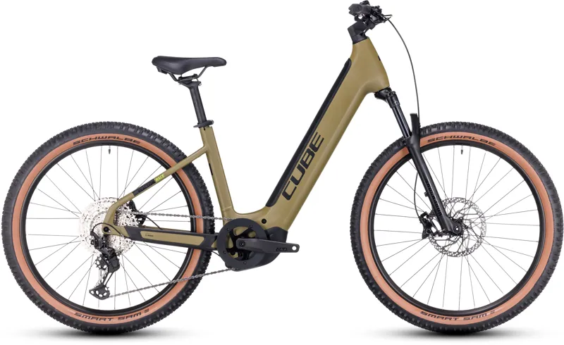 2023 Cube Reaction Hybrid Race 625 Easy Entry Hardtail E-MTB - Olive/Green