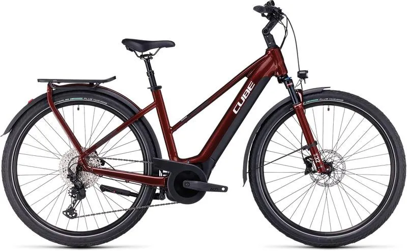 2023 Cube Touring Hybrid EXC 625 - Trapeze Electric Bike - Red/White