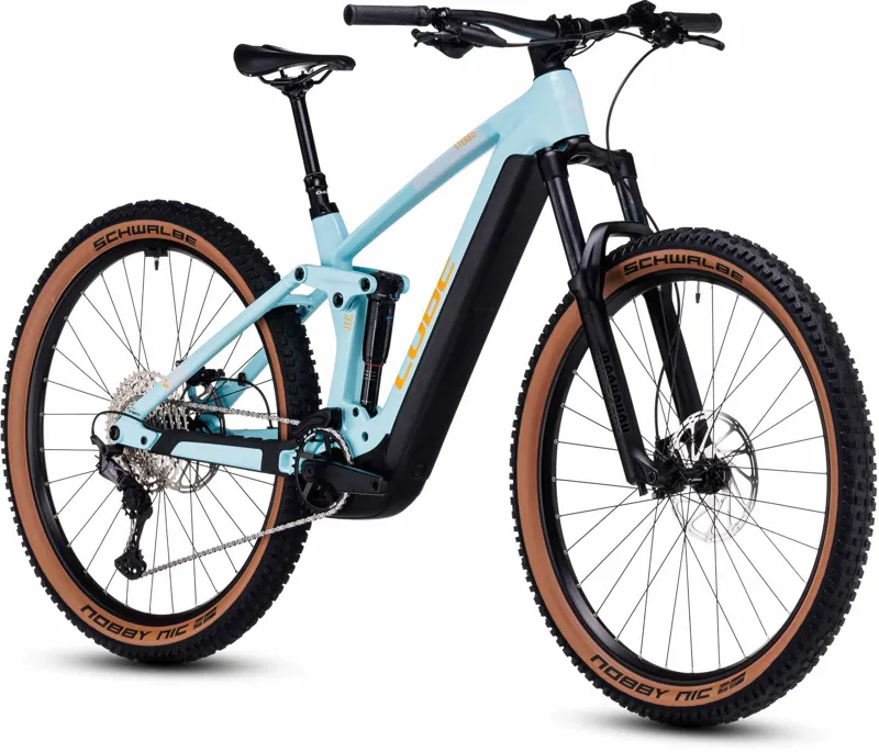 2023 Cube Stereo Hybrid 140 HPC Race 750 Carbon Full-Sus E-MTB - Dazzle/Orange-1