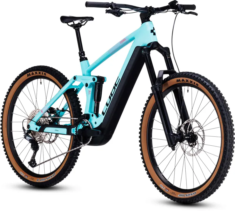 2023 Cube Stereo Hybrid 160 HPC Race 750 Carbon Full-Sus E-MTB - IceBlue / Black-1