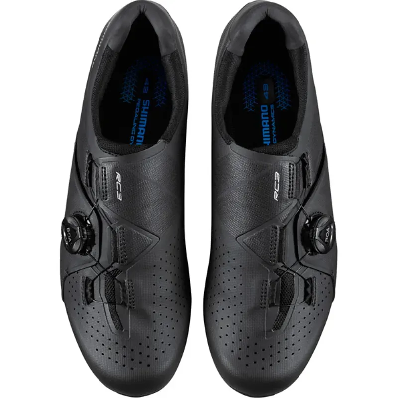 Shimano RC300 SPD-SL Road Cycling Shoes - Black - Standard + Wide Fit