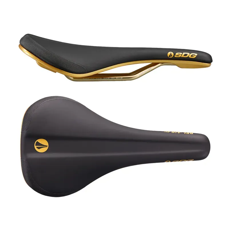 SDG Bel Air V3 Galaxic Lux-Alloy Bicycle Saddle - Black/Gold