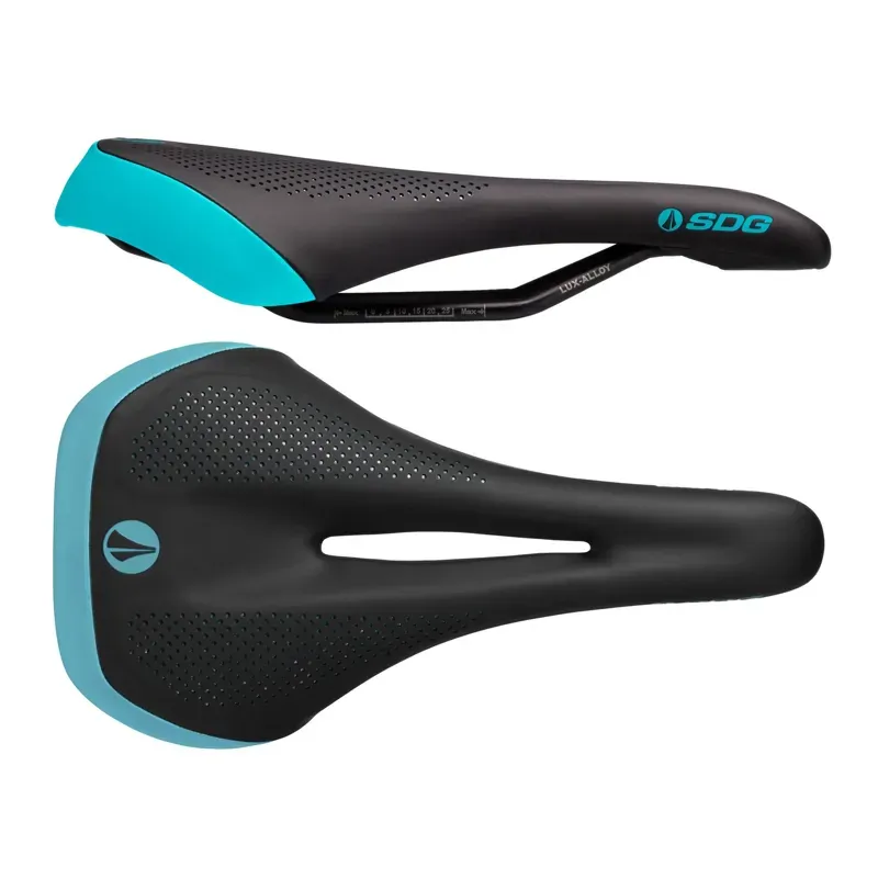 SDG Allure V2 Women's Lux-Alloy Bicycle Saddle - Black/Turquoise