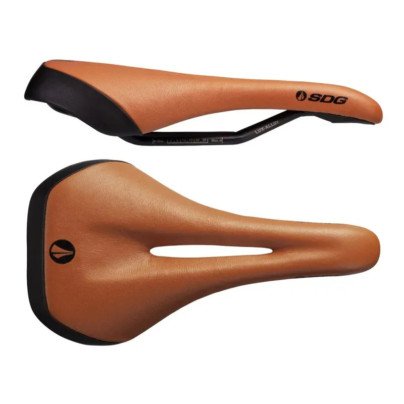 SDG Allure V2 Women's Lux-Alloy Bicycle Saddle - Brown Leather/Black