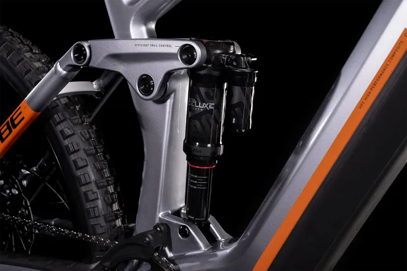 Cube Stereo Hybrid 160 HPC SL 750 27.5Inch Full-Sus Carbon E-MTB - Silver/Orange-2