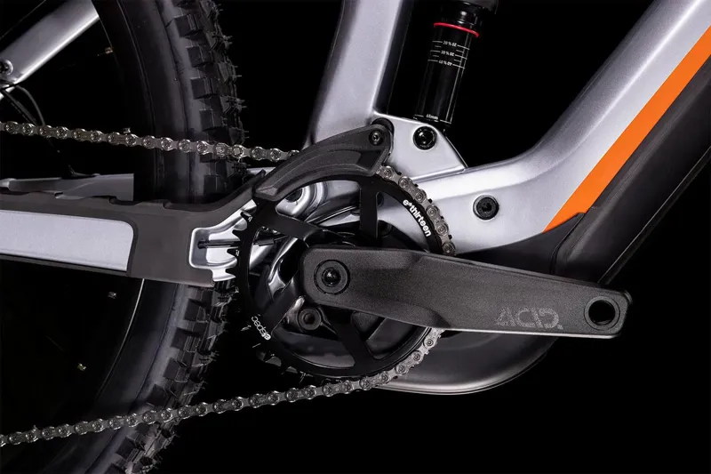 Cube Stereo Hybrid 160 HPC SL 750 27.5Inch Full-Sus Carbon E-MTB - Silver/Orange-3