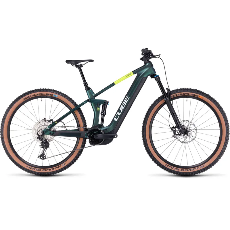 Cube Stereo Hybrid 140 HPC SLX 750 eMountain Bike in Goblin/Yellow