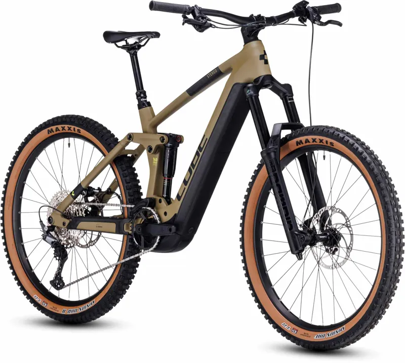 2023 Cube Stereo Hybrid 160 HPC Race 750 27.5Inch Carbon Full-Sus E-MTB - Green-1