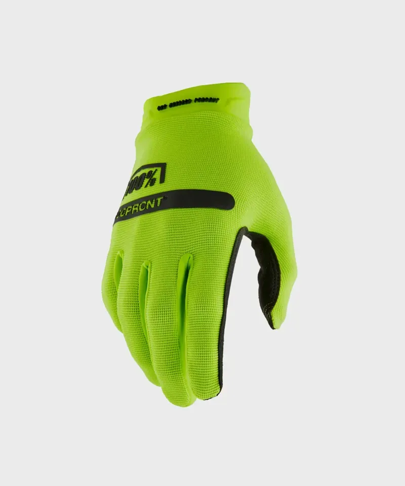 100% Ridecamp Gloves in Fluo Yellow